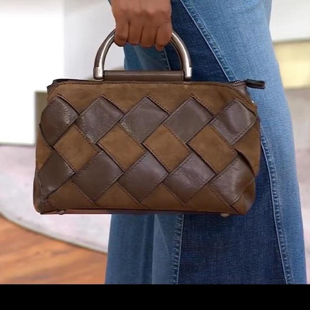 Patricia Nash Woven Leather Satchel 565 B